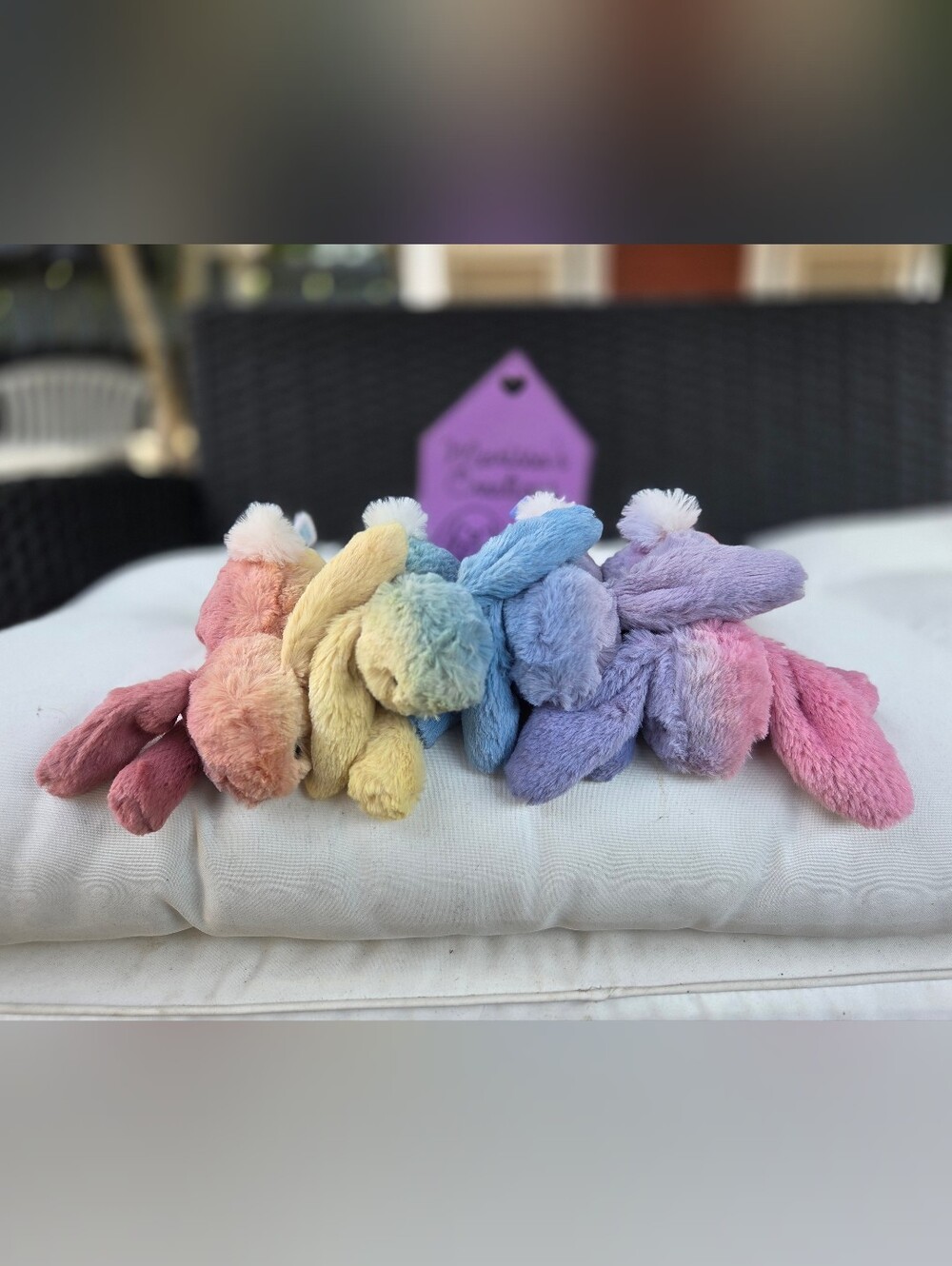 NWT Customized Jellycat Tiny Smudge Rabbit Rainbow Set